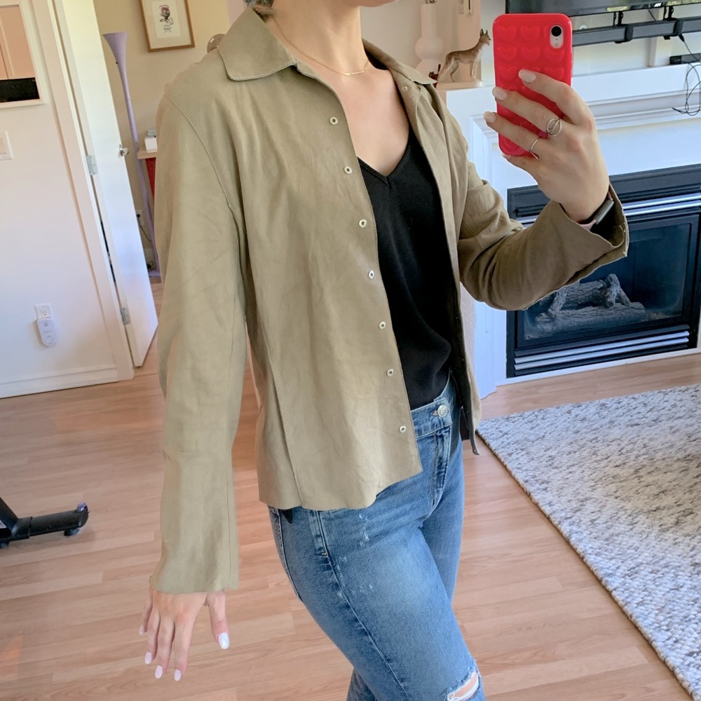 Vintage light sheepskin jacket genuine leather